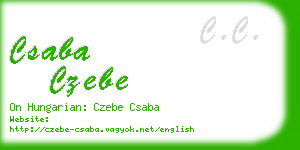 csaba czebe business card